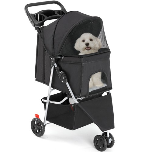 Pet stroller foldable - pet, 3-wheel